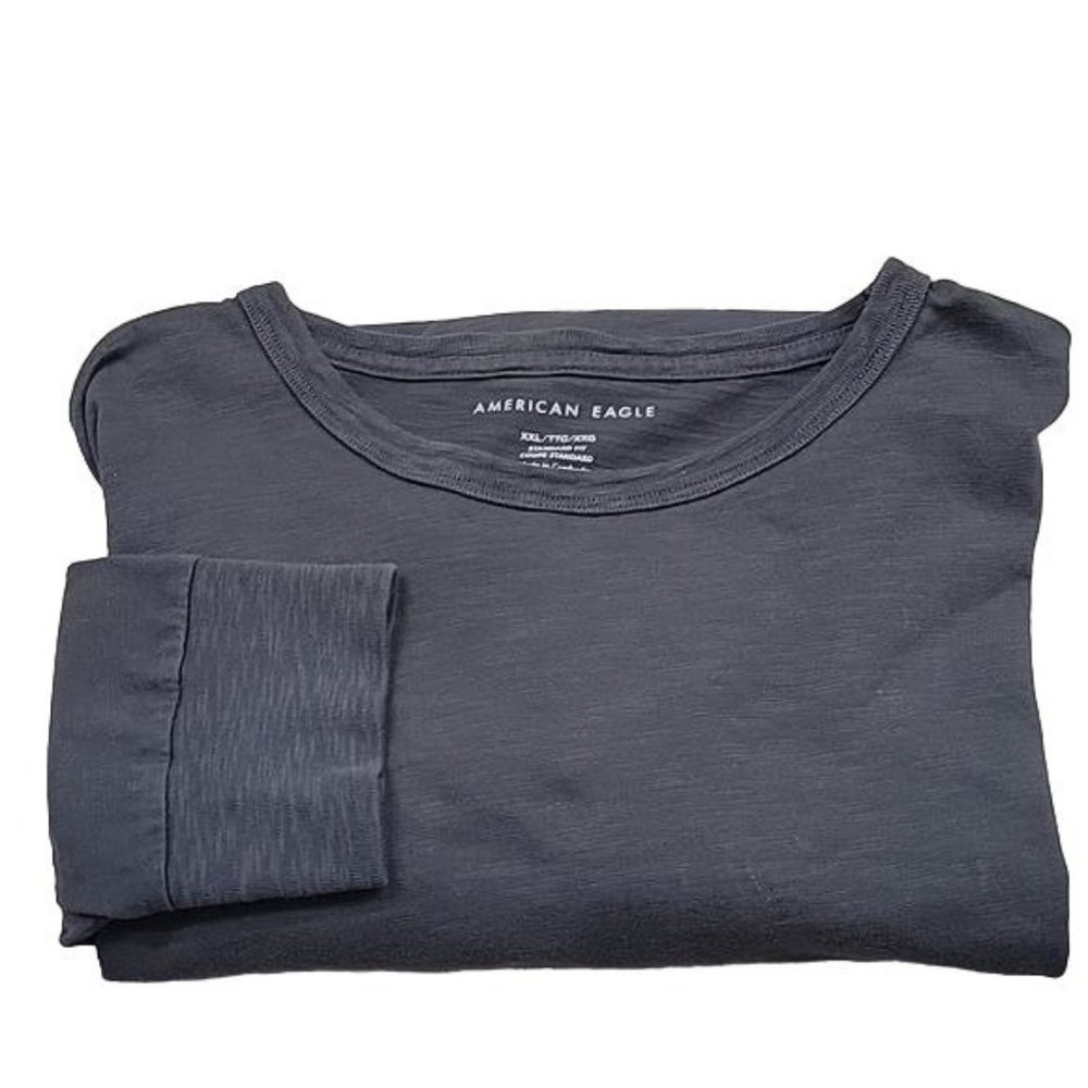 American Eagle Men's Long Sleeve Standard Fit Cotton Crew Neck Shirt